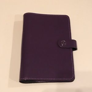 Purple patent Filofax personal ring planner